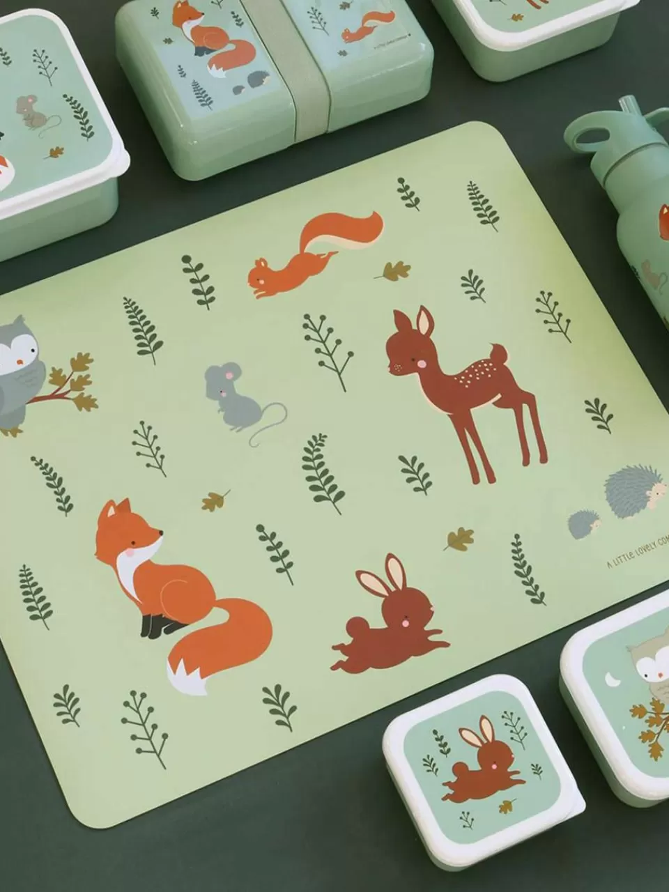 A Little Lovely Company Kinderplacemat Forest Friends | Kinderservies & -Bestek