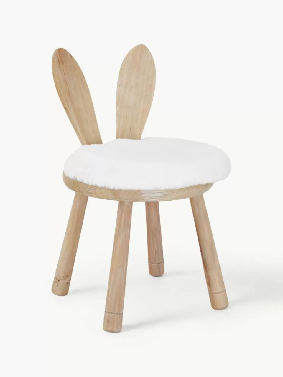 J-Line Kinderstoel Bunny van rubberhout met stoelkussen | Kinderstoelen | Kinderstoelen