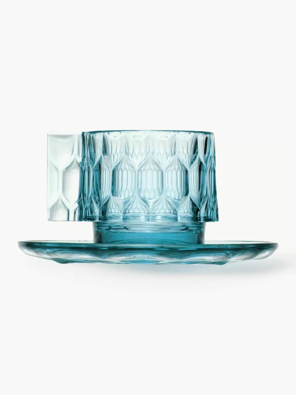 Kartell Koffiekopjes met schoteltjes Jellies met structuurpatroon, 4 stuks | Koffiekopjes