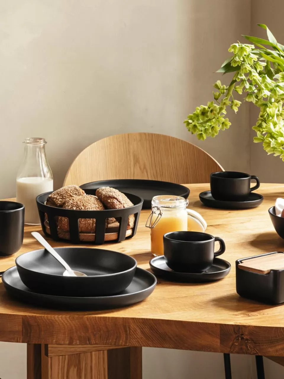 Eva Solo Koffiekopjes Nordic Kitchen met schoteltjes, 4 stuks | Servies | Koffiekopjes