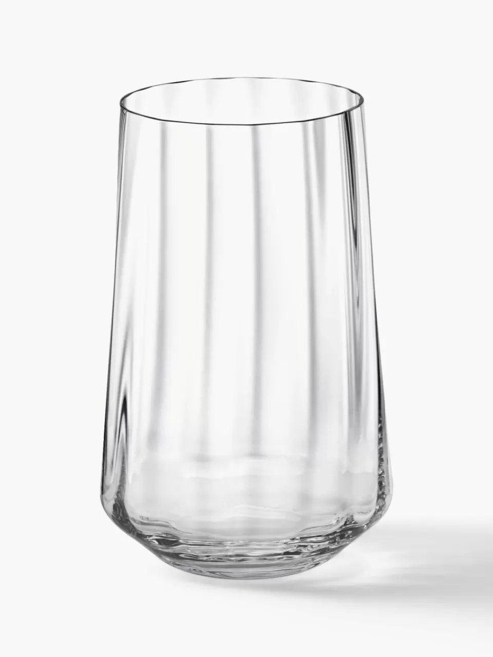 GEORG JENSEN Kristalglazen waterglazen Bernadotte met groefstructuur, 6 stuks | Waterglazen | Servies