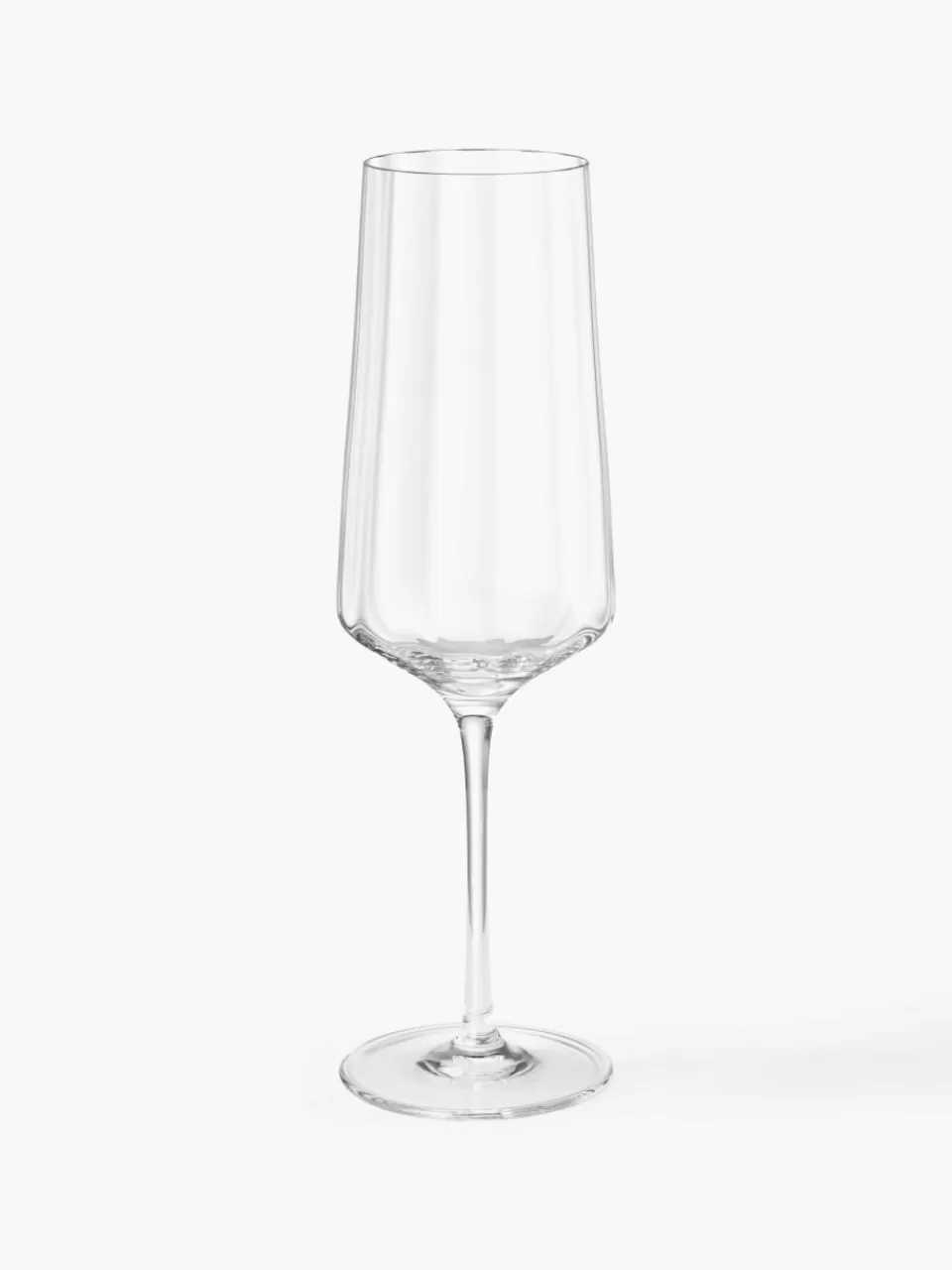 GEORG JENSEN Kristallen champagneglazen Bernadotte met groefstructuur, 6 stuks | Champagneglazen | Servies