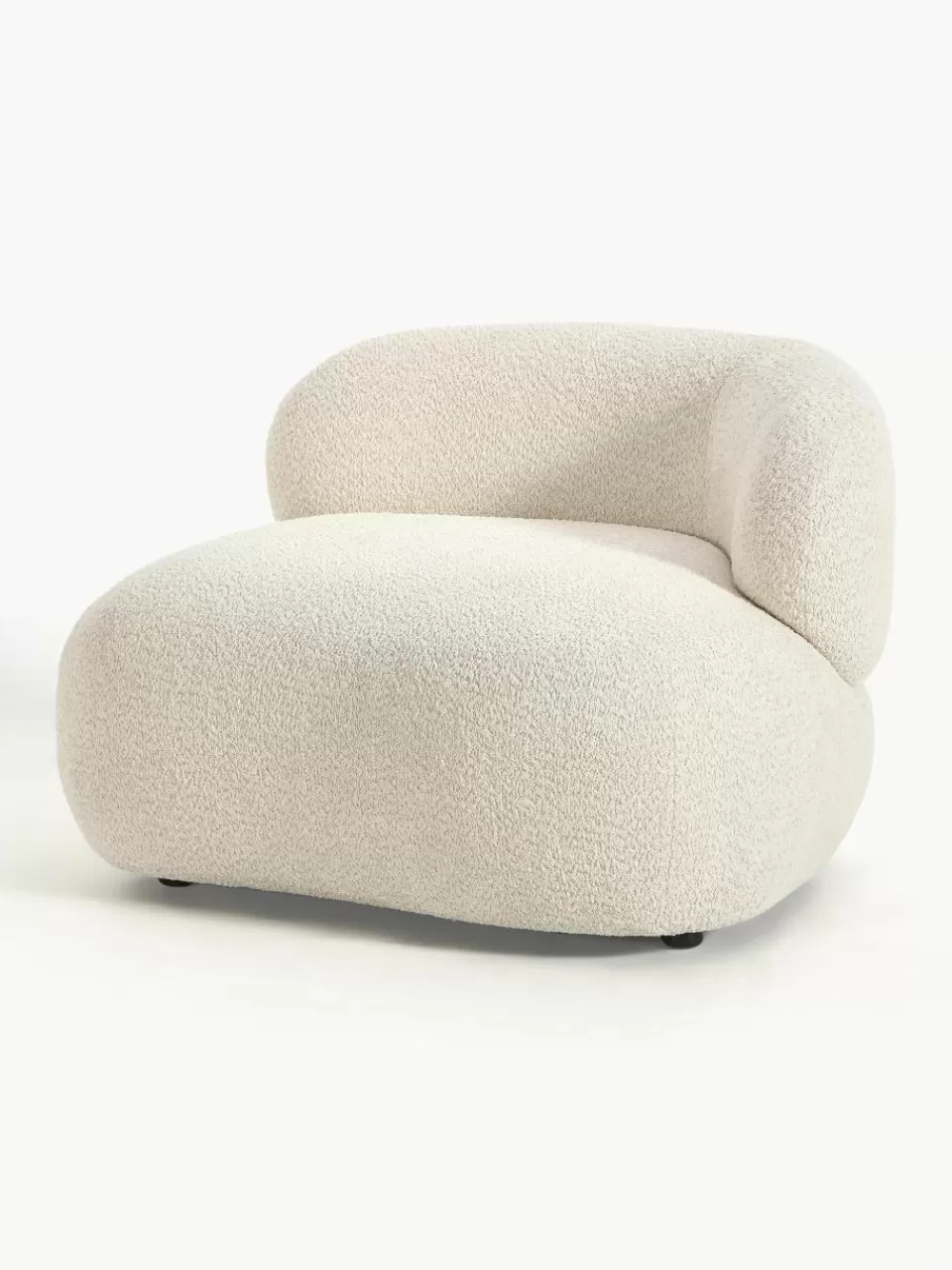 Westwing Collection Loungefauteuil Alba uit teddy-bouclé | Fauteuils | Bank Fauteuils