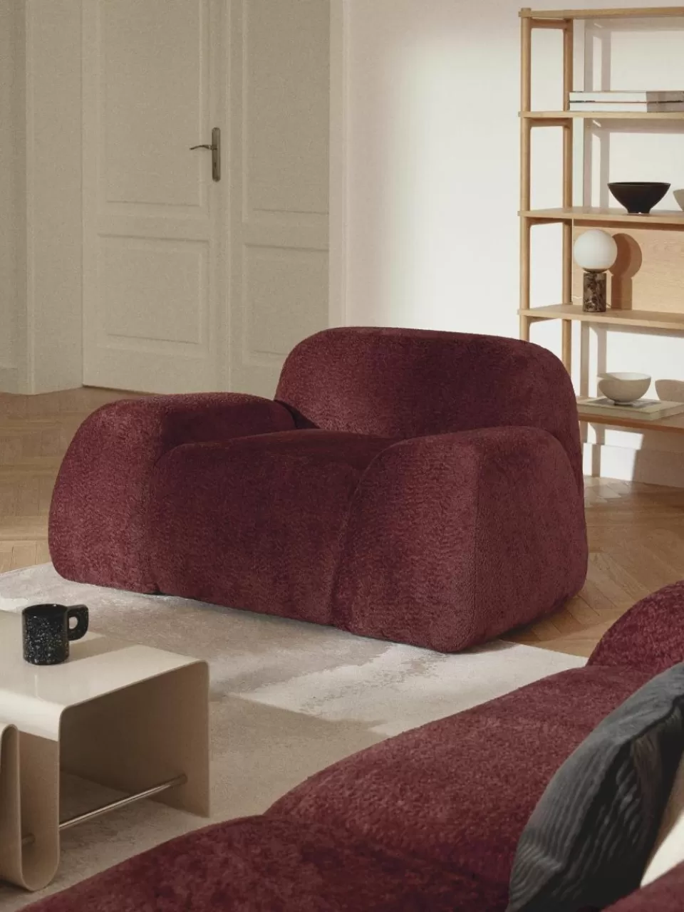 Westwing Collection Loungefauteuil Wolke van teddy-bouclé | Fauteuils | Relaxfauteuils