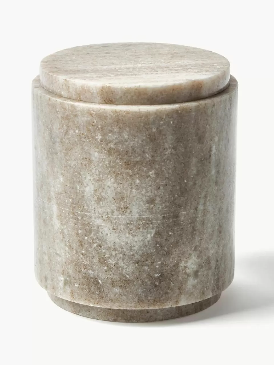 Westwing Collection Marmeren opbergpot Simba, H 14 cm | Badkamer Opbergers | Decoratie