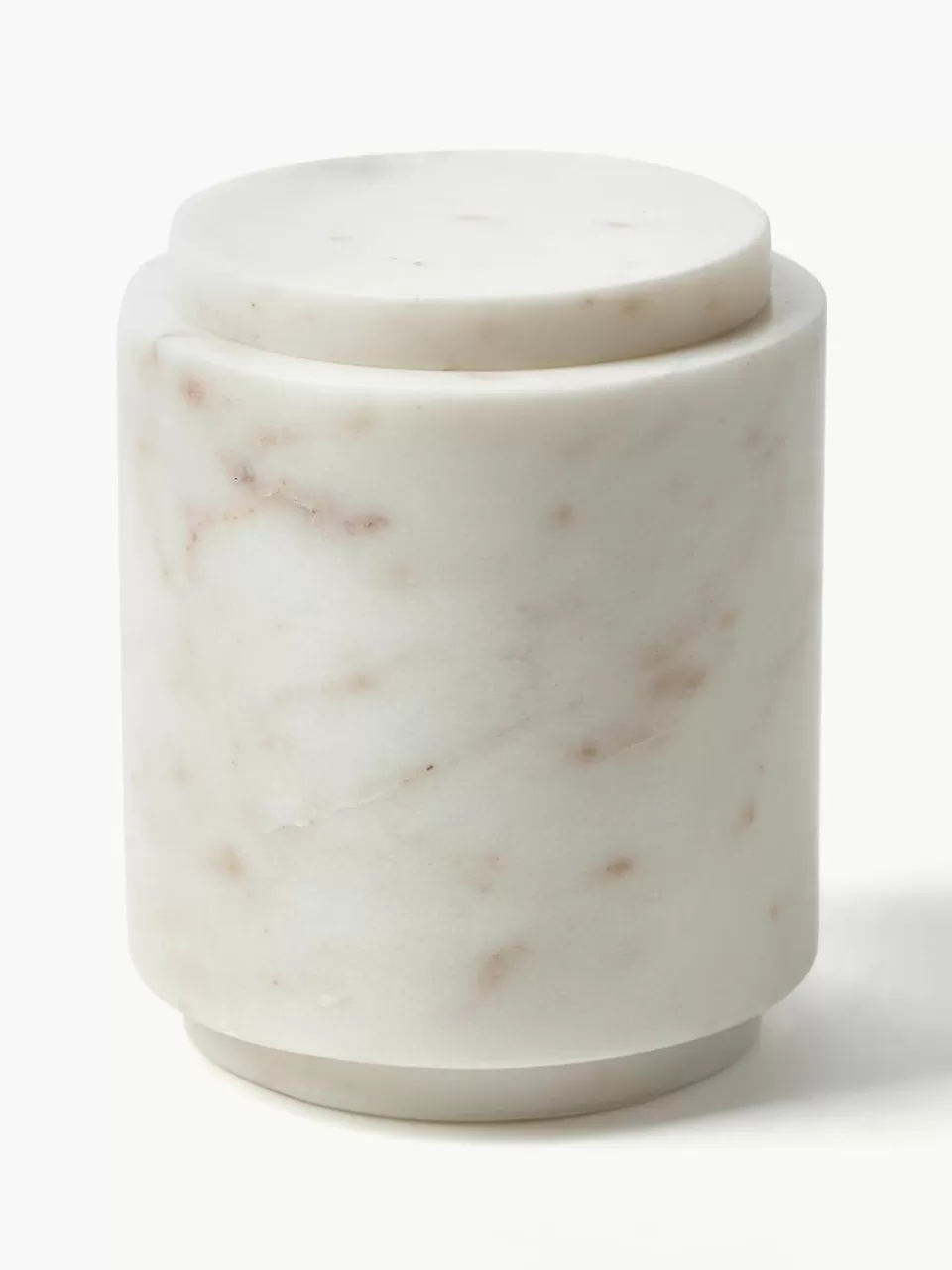 Westwing Collection Marmeren opbergpot Simba, H 14 cm | Badkamer Opbergers | Decoratie