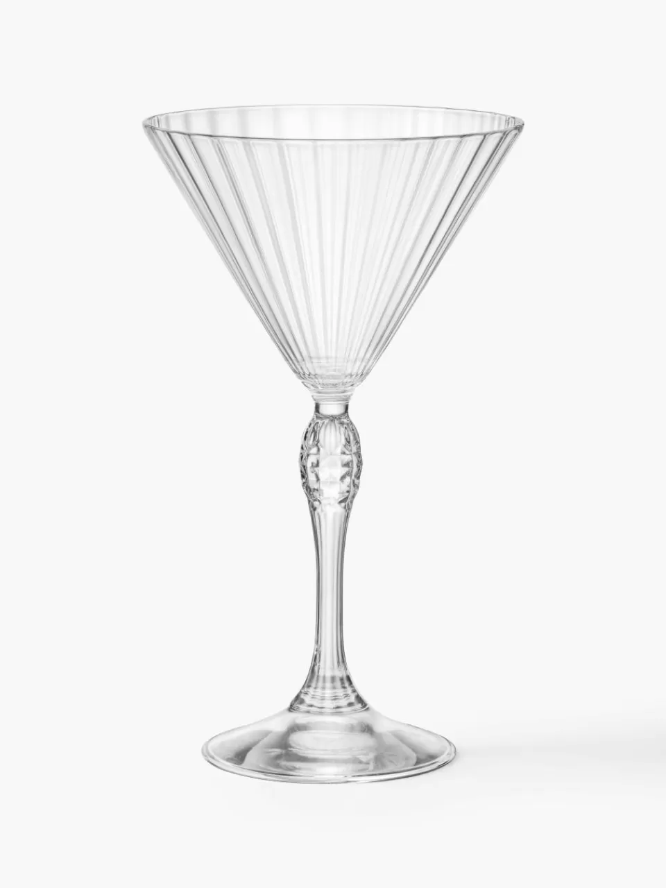 Westwing Martini glazen America's Cocktail met groefstructuur, 4 stuks | Servies | Barglazen