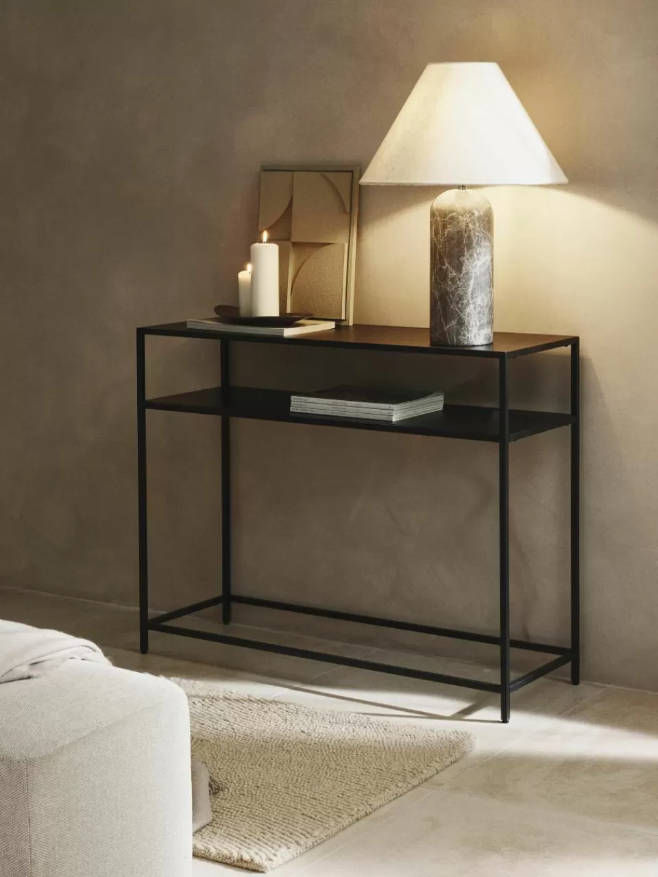 Westwing Collection Metalen sidetable Neptun | Wandtafels | Wandtafels