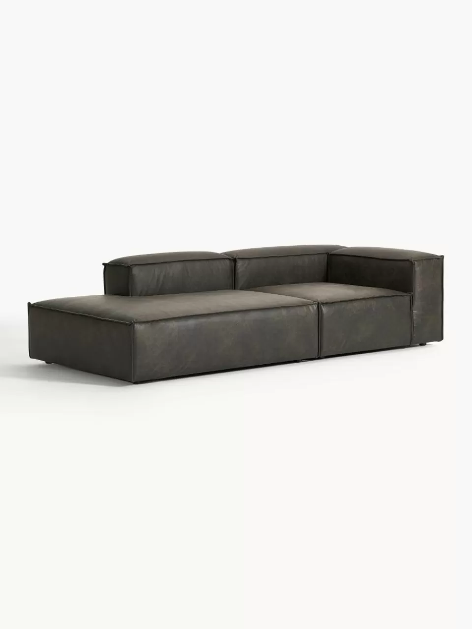 Westwing Collection Modulaire chaise longue Lennon van gerecycled leer | Modulaire Kledingkasten | Banken