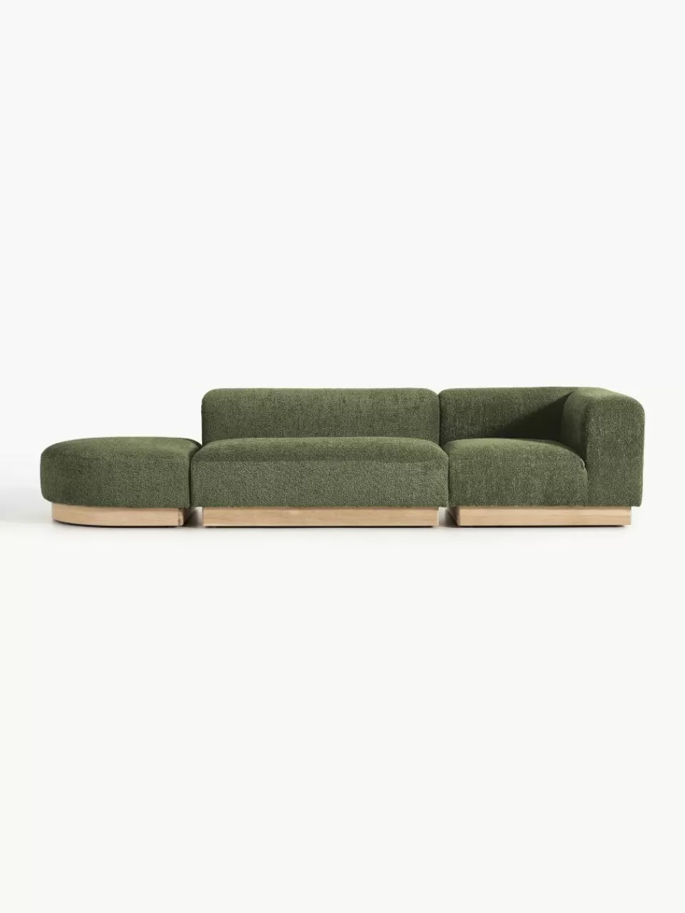 Westwing Collection Modulaire chaise longue Natalie van teddy-bouclé | Modulaire Kledingkasten | Banken