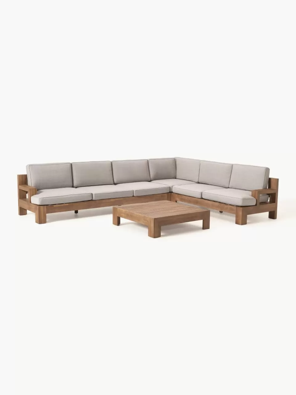 Westwing Collection Modulaire tuin loungeset Joshua van acaciahout, 4-delig | Tuinmeubels | Modulaire Kledingkasten