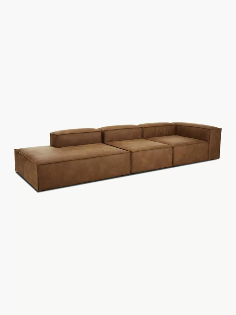 Westwing Collection Modulaire XL chaise longue Lennon van gerecycled leer | Modulaire Kledingkasten | Banken