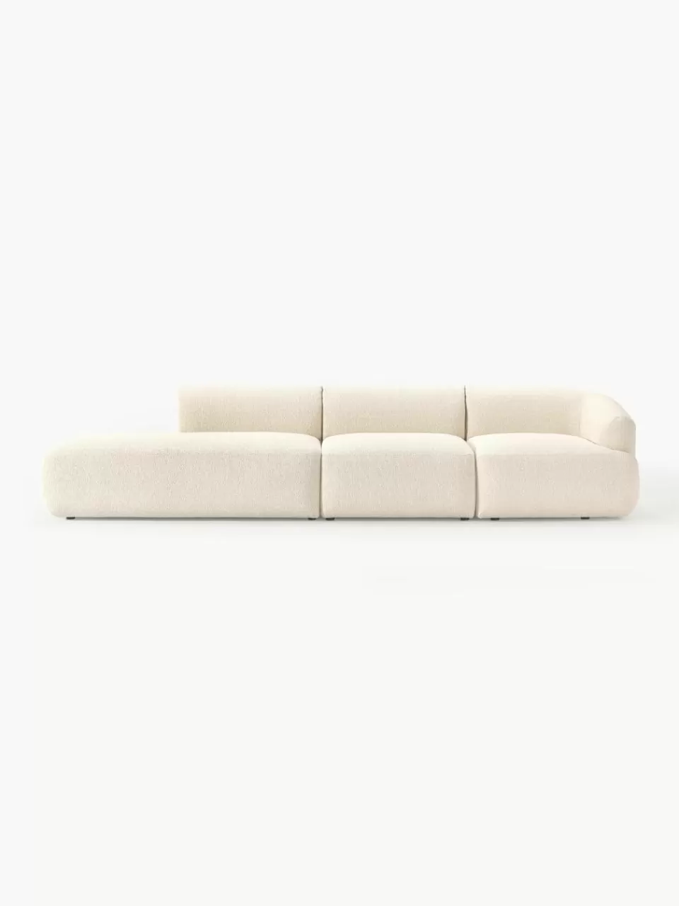 Westwing Collection Modulaire XL chaise longue Sofia van bouclé stof | Modulaire Kledingkasten | Banken