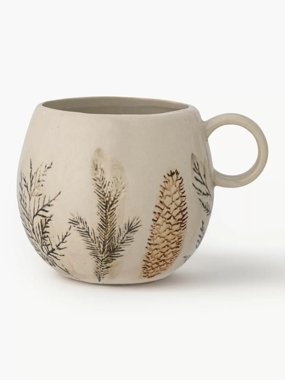 Bloomingville Mokken Hollie met grasmotief, 2 stuks | Servies | Koffiekopjes