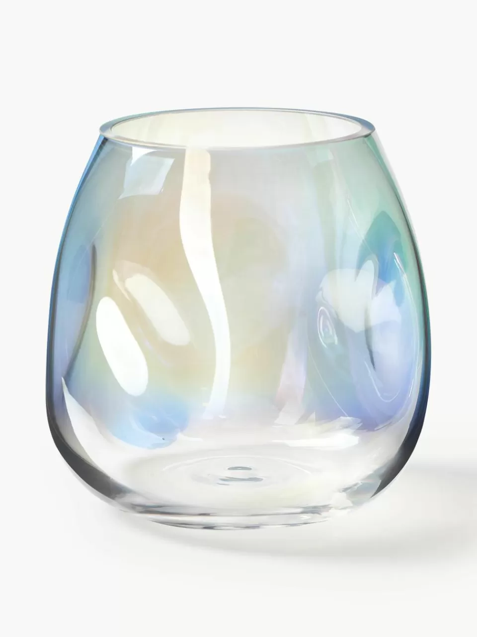 Westwing Collection Mondgeblazen glazen vaas Rainbow, H 17 cm | Vazen | Decoratie