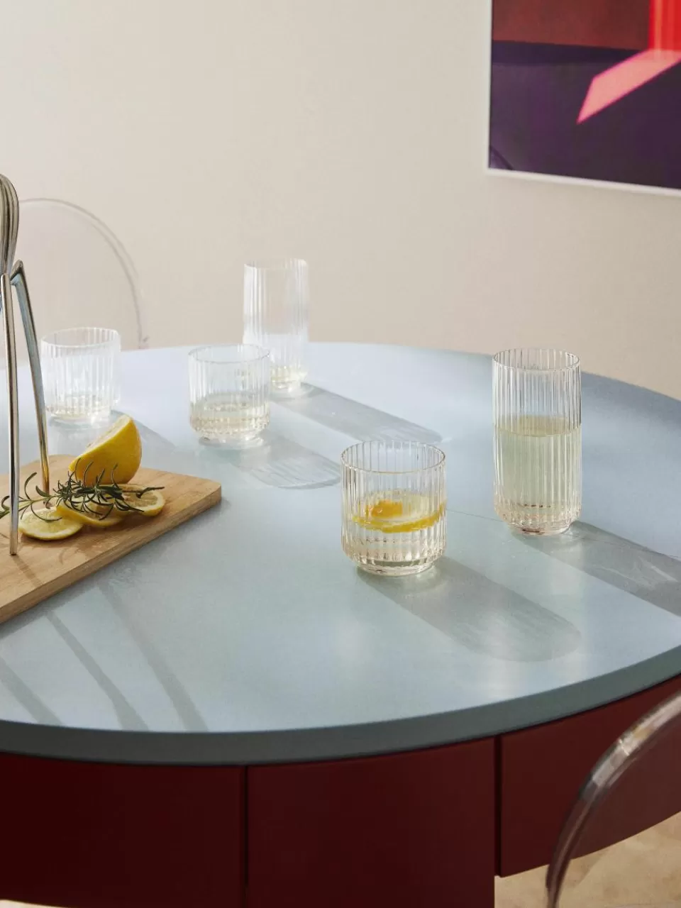 Westwing Collection Mondgeblazen longdrinkglas Aleo, 4 stuks | Servies | Waterglazen