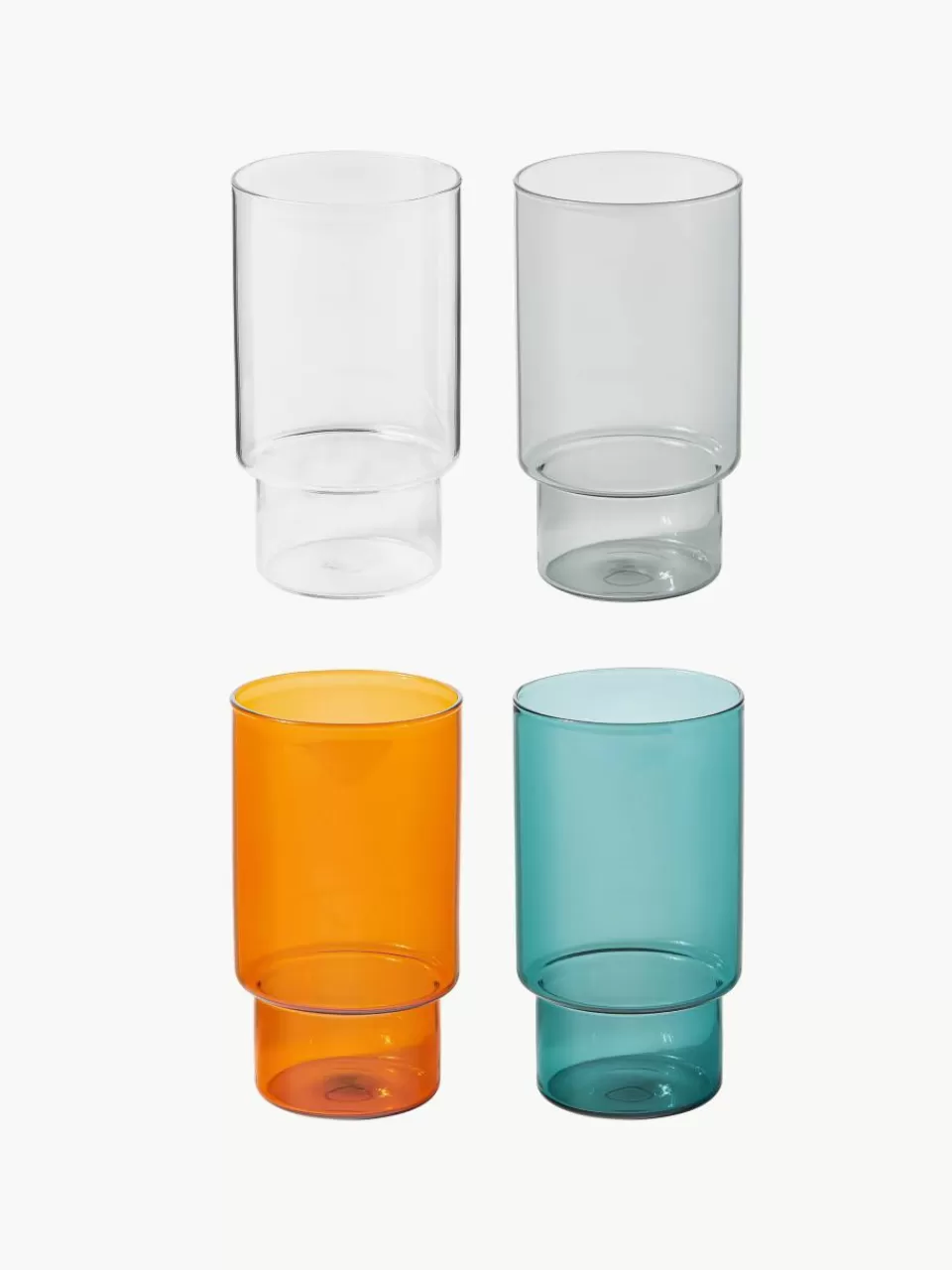 Westwing Collection Mondgeblazen longdrinkglas Gustave, 4 stuks | Servies | Barglazen