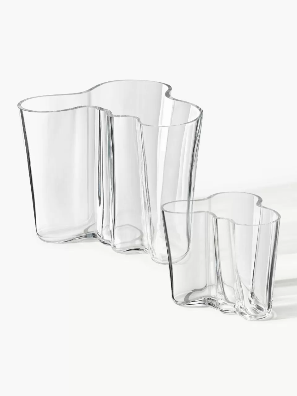 iittala Mondgeblazen vazen Alvaro Aalto, set van 2 | Vazen | Vazen