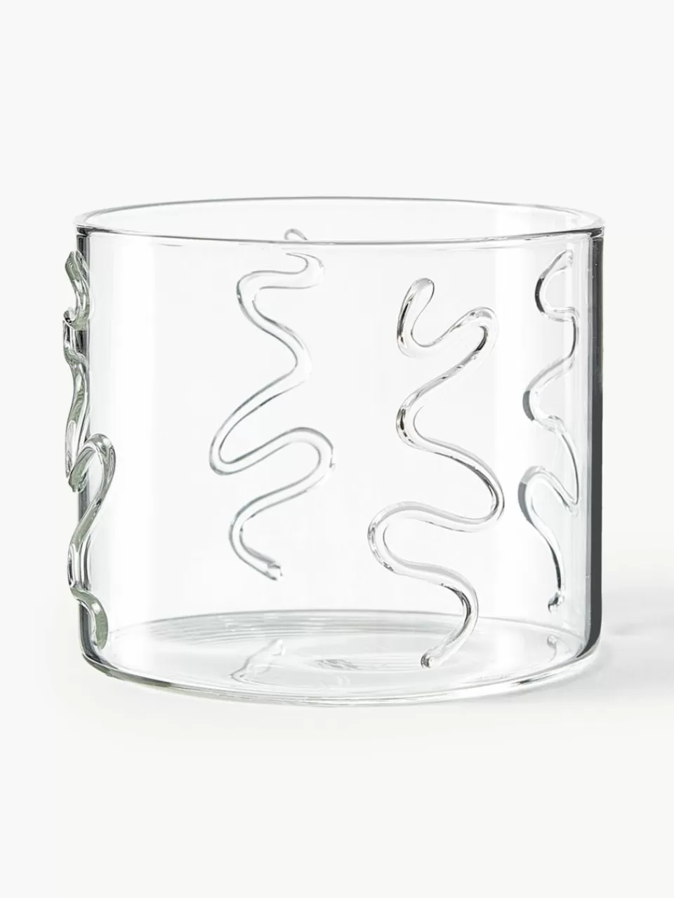 ferm LIVING Mondgeblazen waterglazen Doodle met structuurpatroon, 2-delig | Waterglazen | Servies