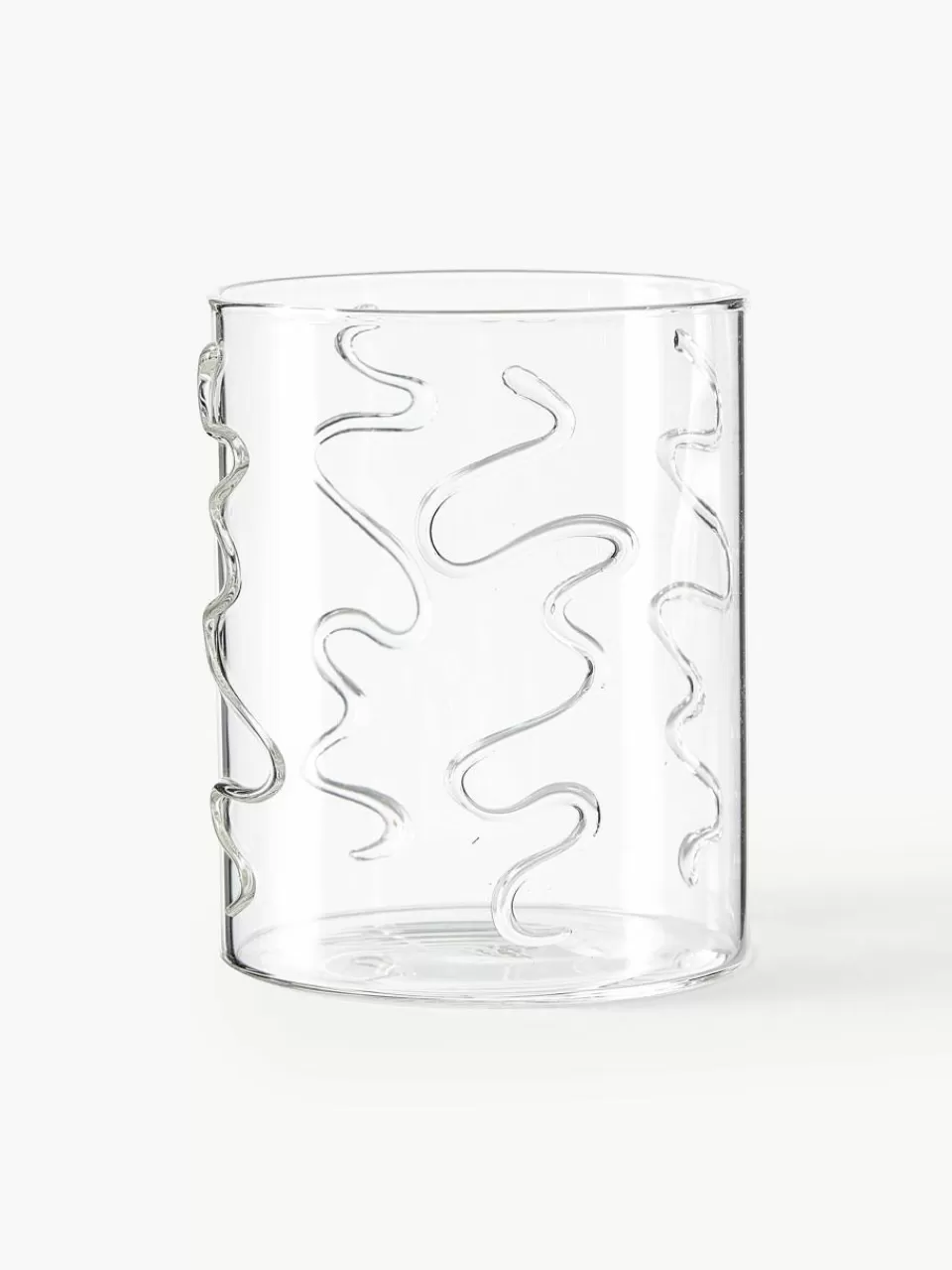 ferm LIVING Mondgeblazen waterglazen Doodle met structuurpatroon, 2-delig | Waterglazen | Servies