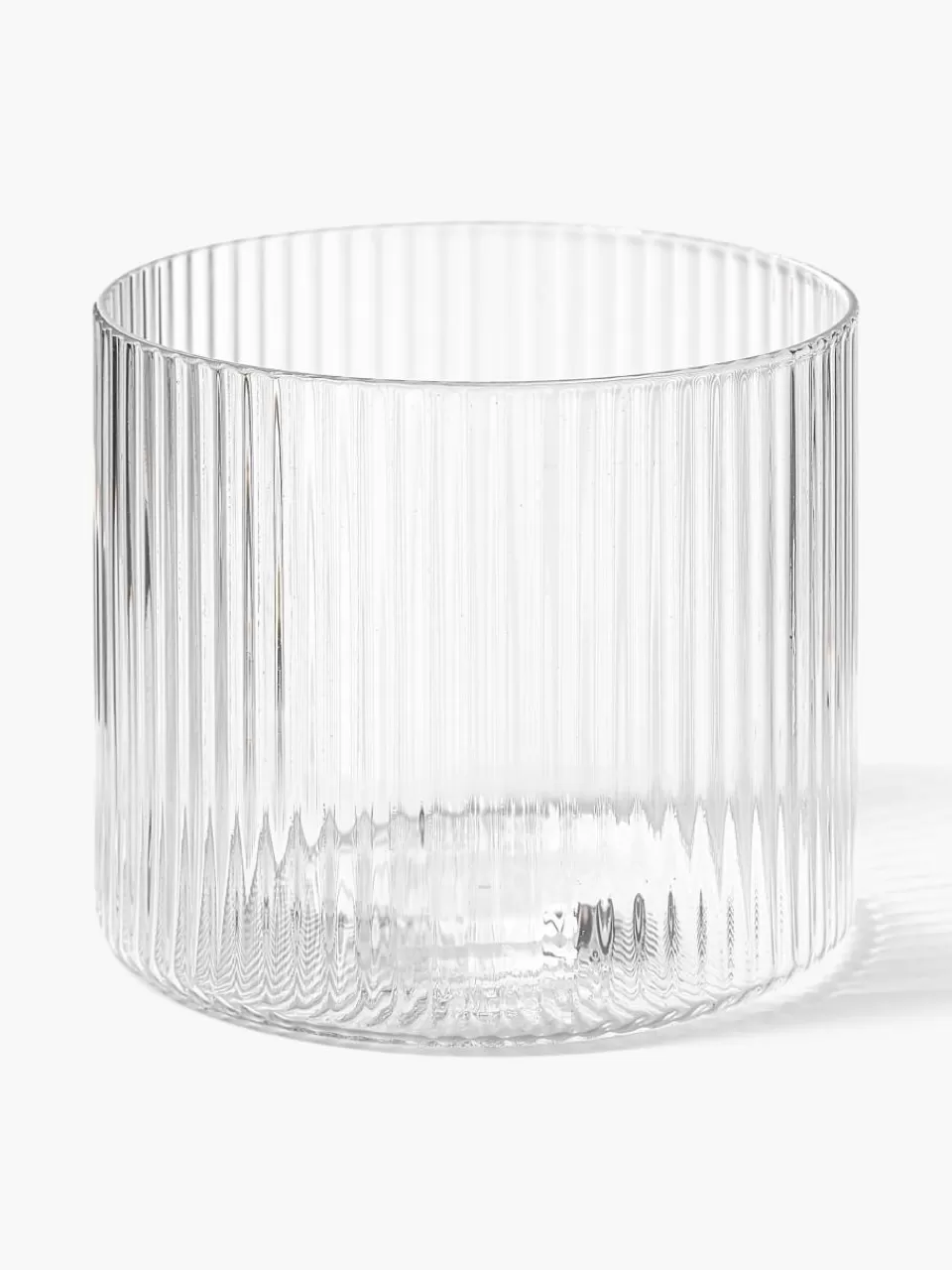 ferm LIVING Mondgeblazen waterglazen Ripple met groefreliëf, 4 stuks | Servies | Waterglazen