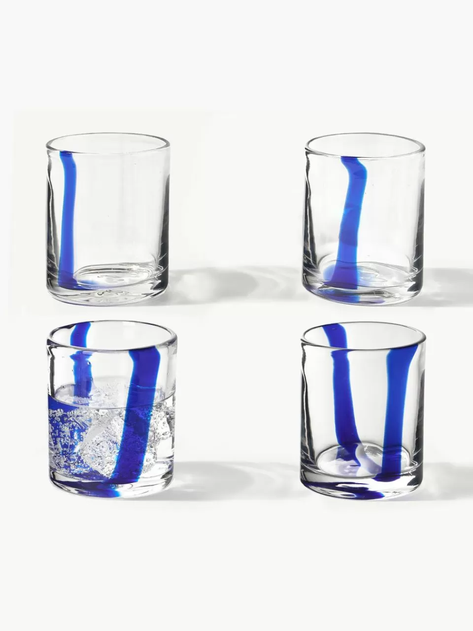 Westwing Collection Mondgeblazen waterglazen Taha, set van 4 | Servies | Waterglazen