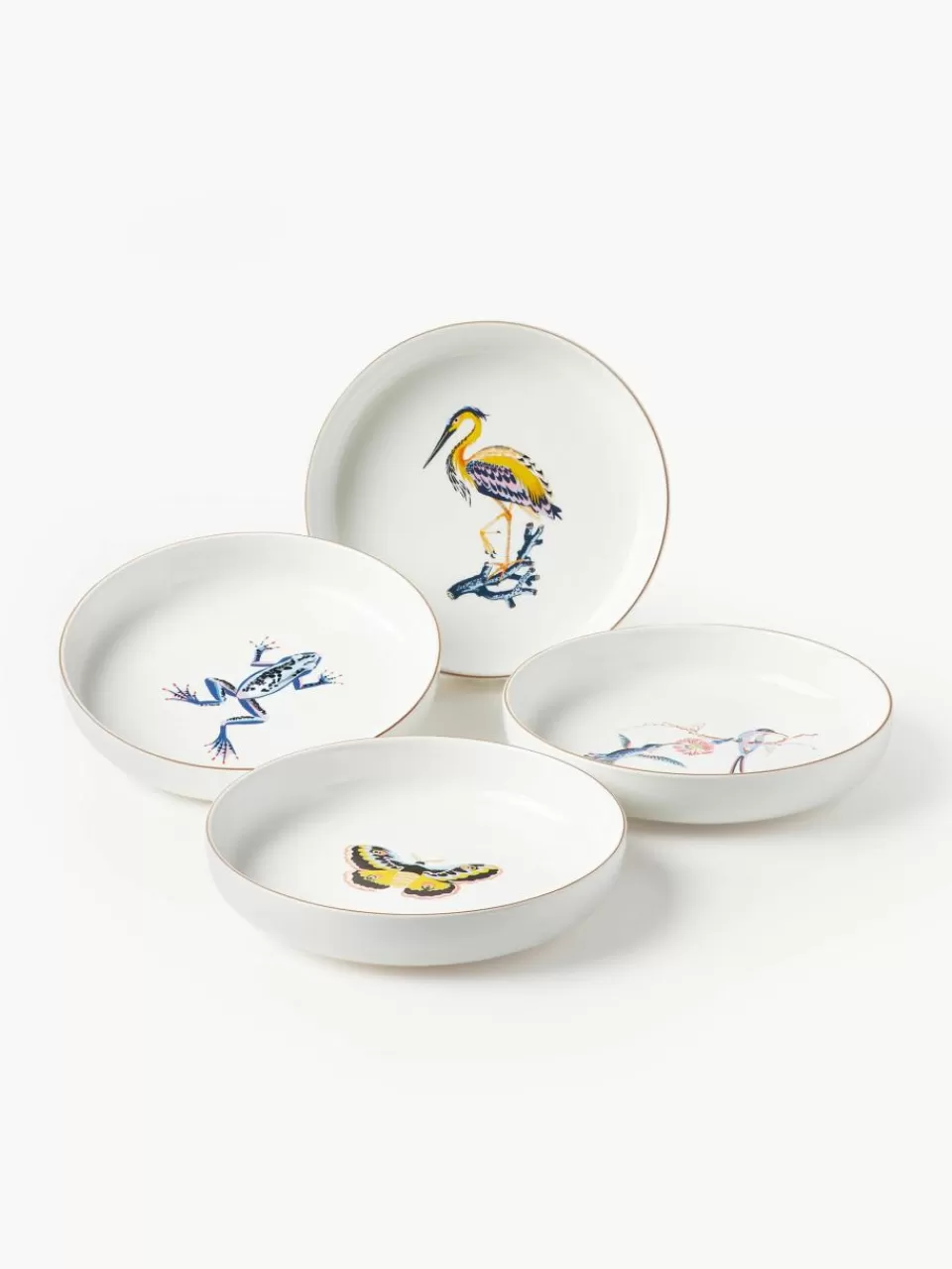 Westwing Collection Pastaborden Flamboyante, set van 4 | Servies | Diepe Borden