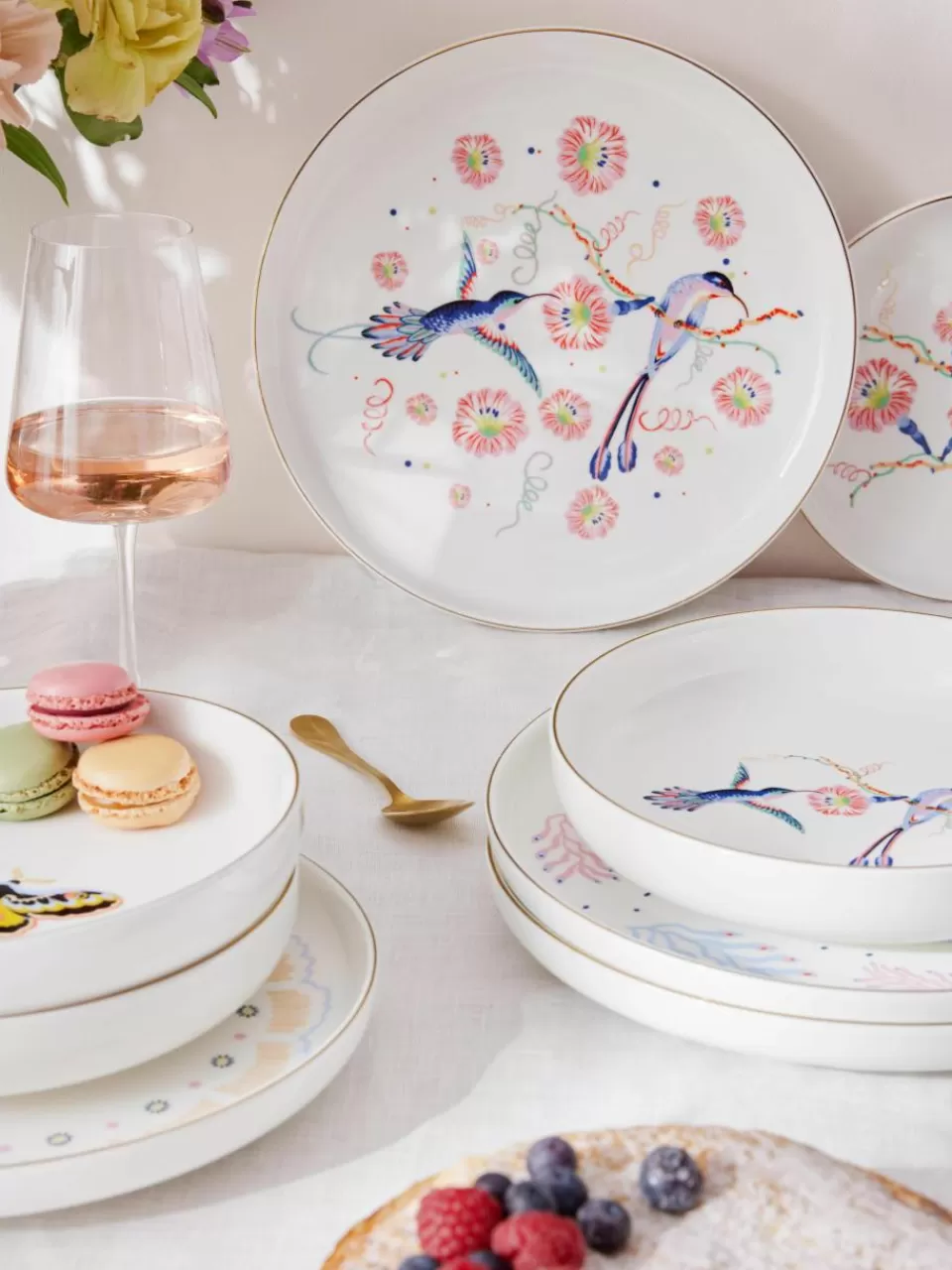 Westwing Collection Pastaborden Flamboyante, set van 4 | Servies | Diepe Borden