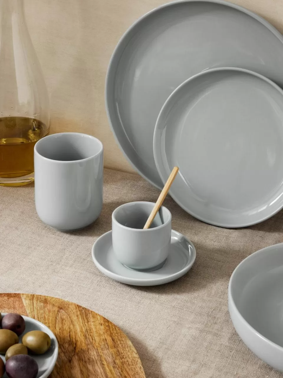 Westwing Collection Porseleinen bekers Nessa, 4 stuks | Servies | Koffiekopjes