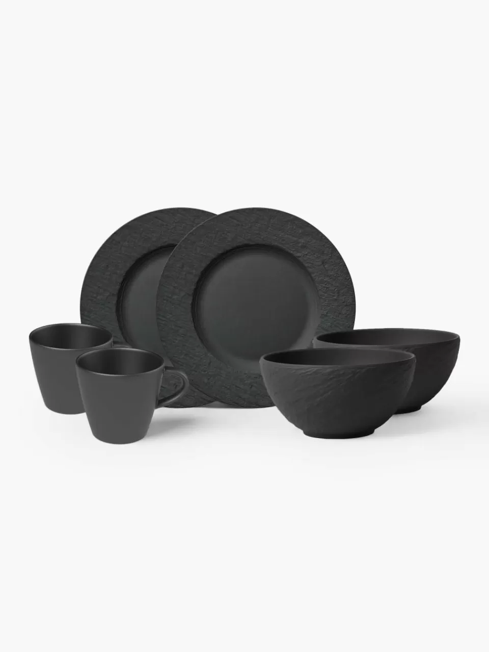 Villeroy & Boch Porseleinen ontbijtset Manufacture Rock, 2 personen (6-delig) | Servies | Serviessets