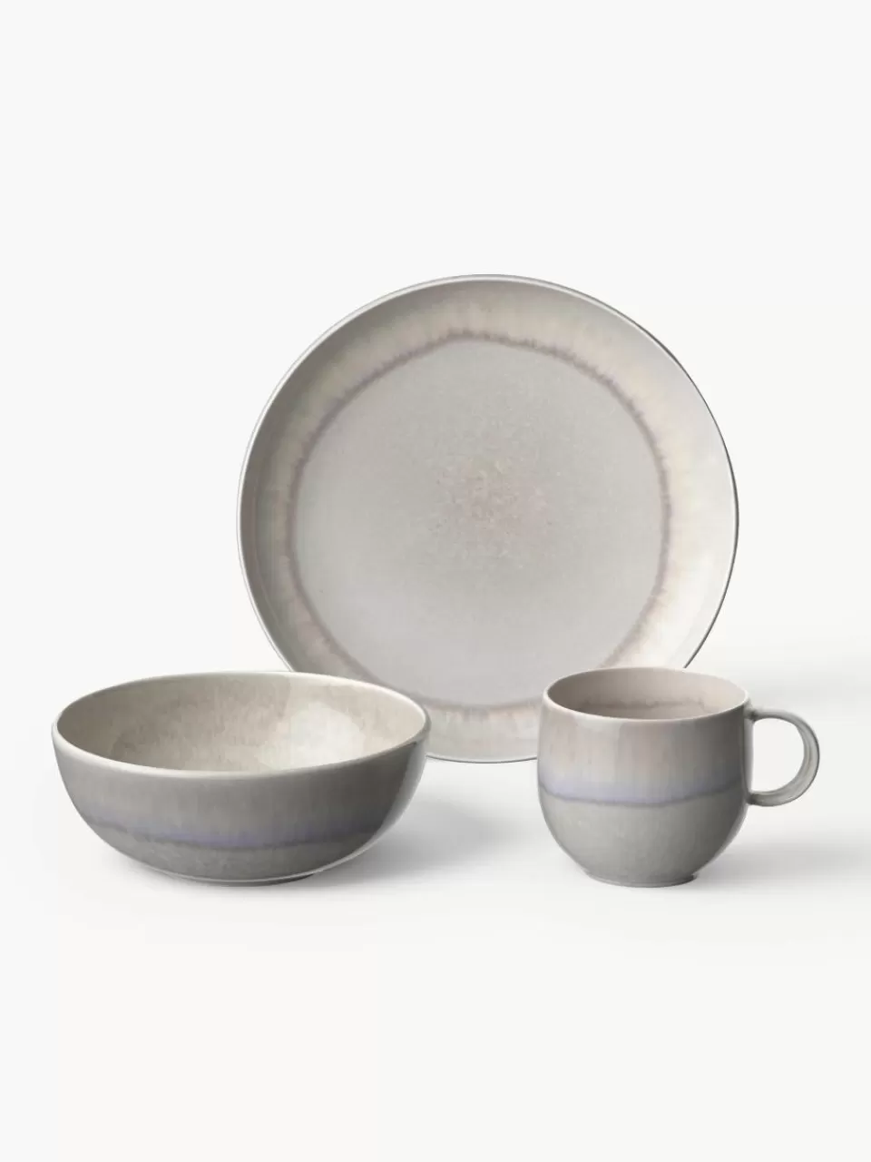 Villeroy & Boch Porseleinen ontbijtset Perlemor Sand, 2 personen (6-delig) | Serviessets | Servies