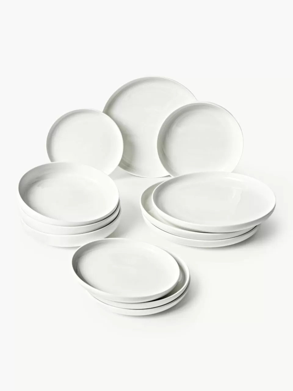 Westwing Collection Porseleinen serviesset Nessa, 4 personen (12-delig) | Servies | Serviessets