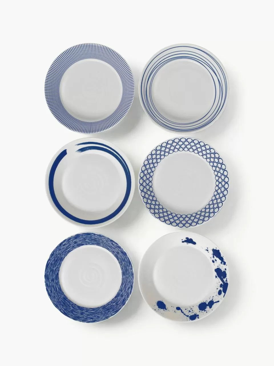 ROYAL DOULTON Soepbord Pacific blauw van porselein, set van 6 | Servies | Diepe Borden