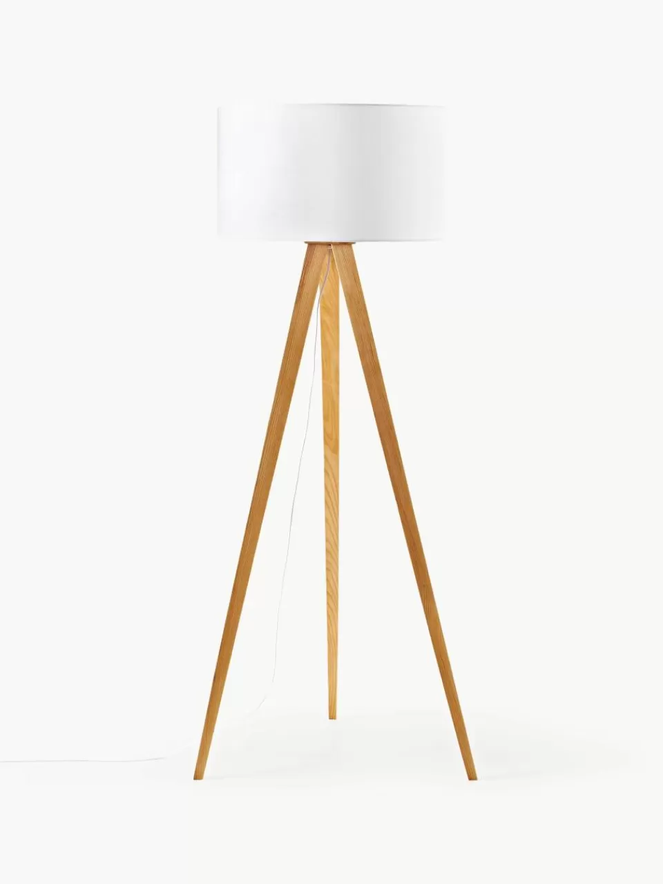 Westwing Collection Tripod vloerlamp Jake van massief hout | Staande Lampen