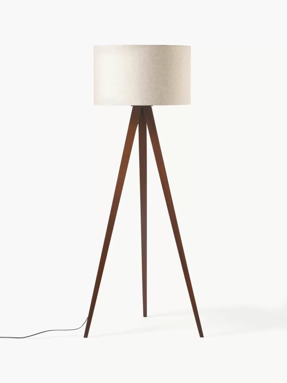 Westwing Collection Tripod vloerlamp Jake van massief hout | Staande Lampen | Tripod Lampen