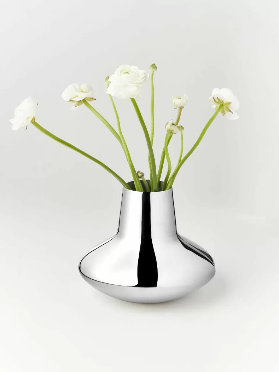 GEORG JENSEN Vaas Henning Koppel van edelstaal, H 22 cm | Vazen | Vazen