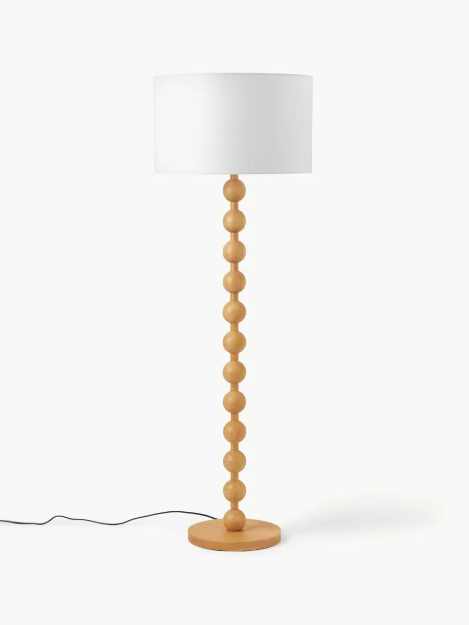 Westwing Collection Vloerlamp Shona met houten voet | Staande Lampen