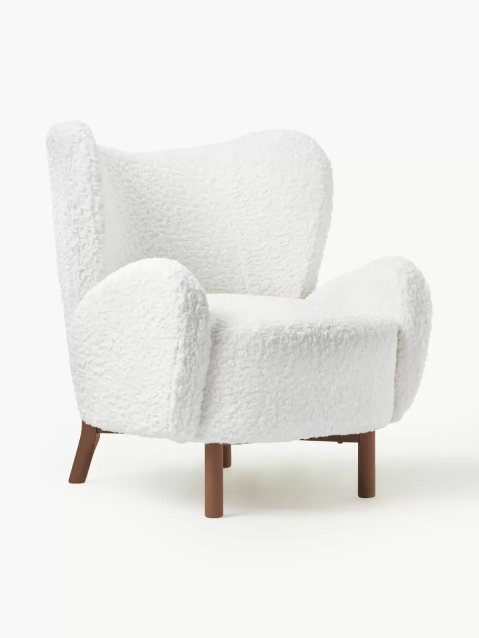 Westwing Collection Witte teddy fauteuil Kalia | Fauteuils | Oorfauteuils