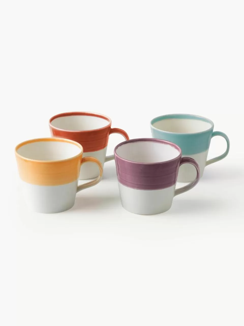 ROYAL DOULTON XL kopjes Brights van porselein, set van 4 | Koffiekopjes | Servies