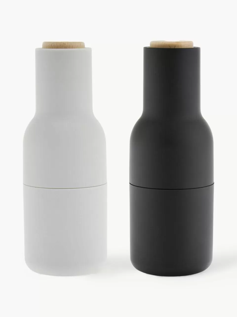 Audo Copenhagen Zout & pepermolen Bottle Grinder met beukenhouten deksel, set van 2 | Keukengerei | Kruidenmolens