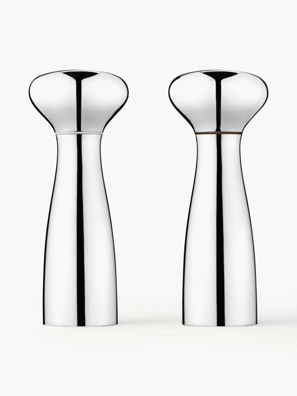 GEORG JENSEN Zout- en pepermolen Alfredo van edelstaal, set van 2 | Keukengerei | Kruidenmolens