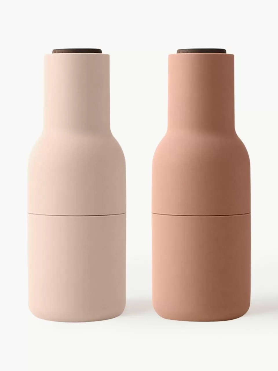 Audo Copenhagen Zout- en pepermolen Bottle Grinder met walnootdeksel, set van 2 | Keukengerei | Kruidenmolens