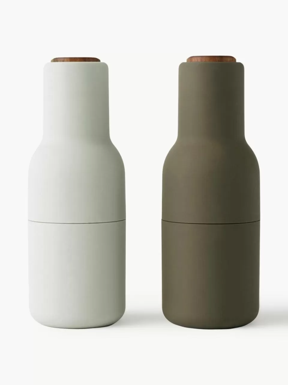 Audo Copenhagen Zout- en pepermolen Bottle Grinder met walnootdeksel, set van 2 | Keukengerei | Kruidenmolens