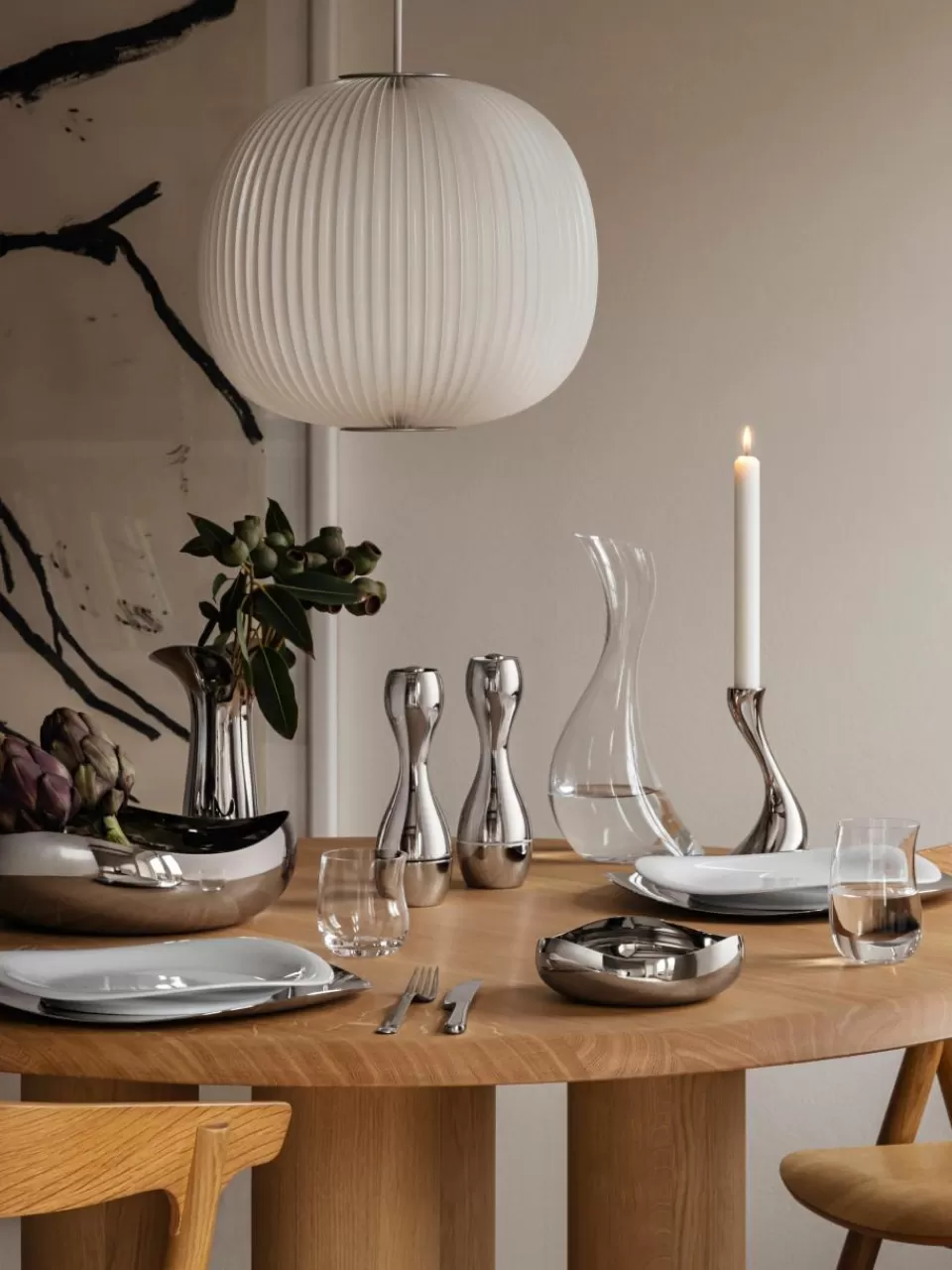 GEORG JENSEN Zout- en pepermolen Cobra van edelstaal, set van 2 | Keukengerei | Kruidenmolens